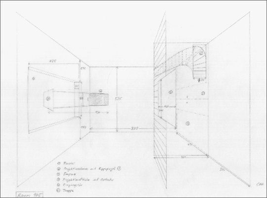 Installationsaufbauskizze in Raum 105